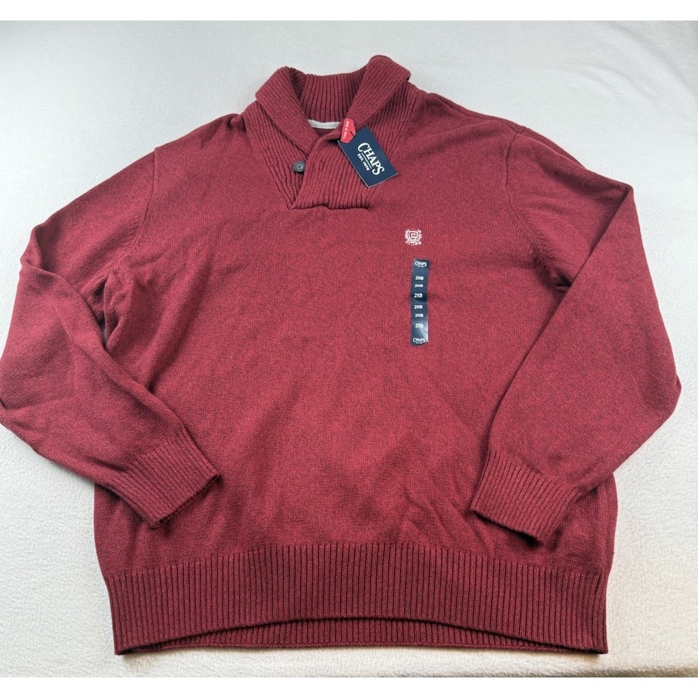 Chaps Twist Sweater Men's 2XB NWT Burgundy
